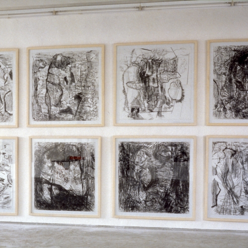 1988 Land en Zee no. 1 till 8 | 119 x 119 cm | charcoal on paper