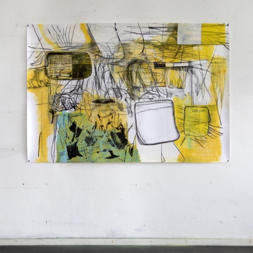 2021-22 'Bigger Drawings, Smaller Issues' no. 1, 182 x 126 cm / pastel, charcoal, pencil on paper