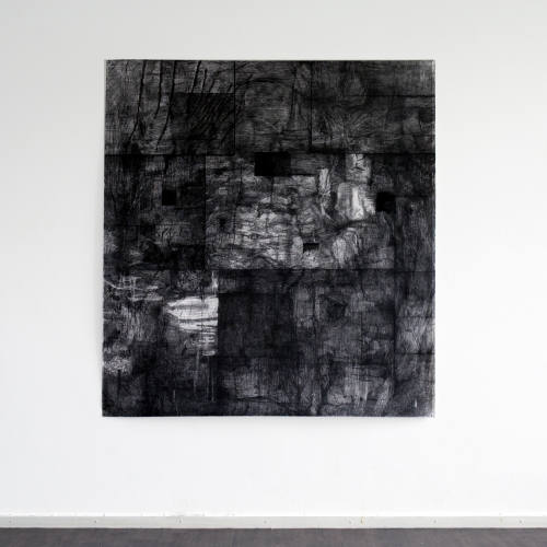 2014 - 2012 Untitled | 169 x 157 cm | chacoal on paper | studio view