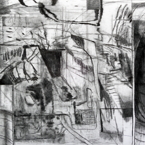 2024 Erased Cities no.3 100 x 70 cm | Charcoal on paper
