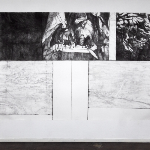 2025-Erased Cities | 193 x 279 cm | charcoal on paper